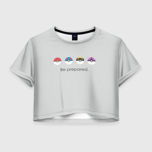 Женская футболка Crop-top 3D Pokeballs, цвет 3D печать