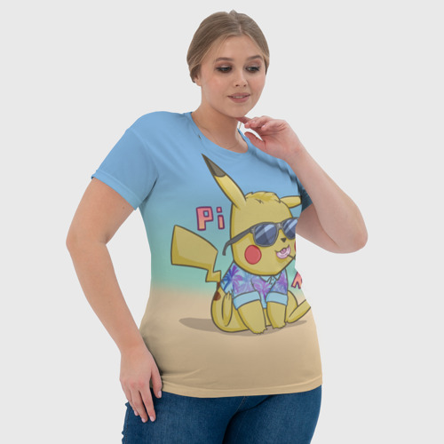 Женская футболка 3D Летний Пикачу - фото 6