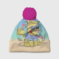 Шапка 3D c помпоном Летний Пикачу