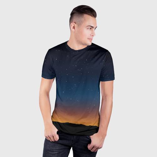 Мужская футболка 3D Slim Звездное небо, цвет 3D печать - фото 3