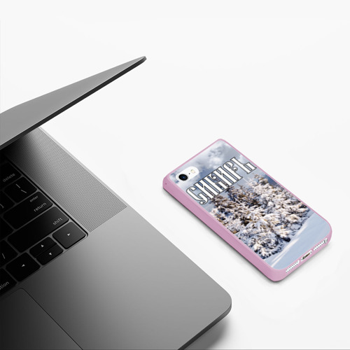 Чехол для iPhone 5/5S матовый Сибирь, цвет розовый - фото 5