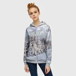 Женская толстовка 3D на молнии Сибирь - фото 2