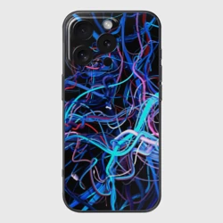 Чехол для iPhone 16 Pro силиконовый с защитой камеры Провода