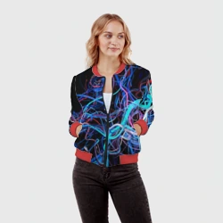 Женский бомбер 3D Провода - фото 2