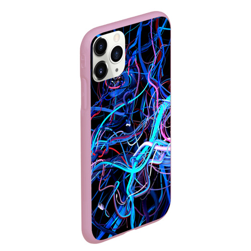 Чехол для iPhone 11 Pro Max матовый Провода, цвет розовый - фото 3