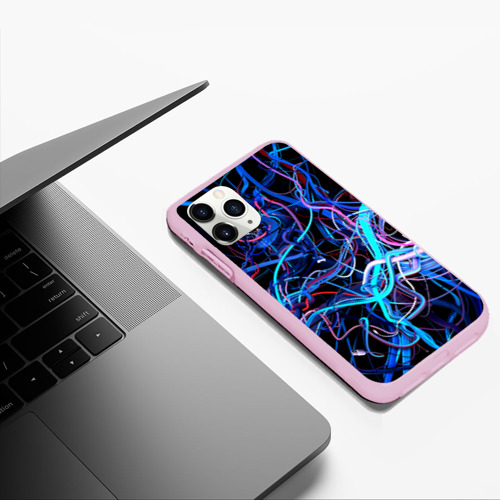 Чехол для iPhone 11 Pro Max матовый Провода, цвет розовый - фото 5