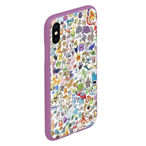 Чехол для iPhone XS Max матовый Pokemon, цвет фиолетовый - фото 3