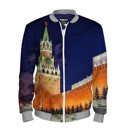 Мужской бомбер 3D Кремль, цвет меланж