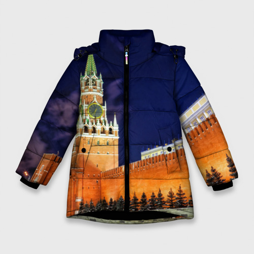 Зимняя куртка для девочек 3D Кремль, цвет черный