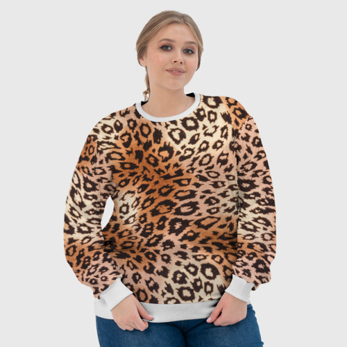 Женский свитшот 3D Леопардовая шкура, цвет 3D печать - фото 6