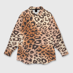 Женская рубашка oversize 3D Леопардовая шкура