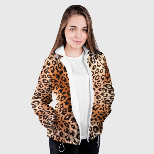 Женская куртка 3D Леопардовая шкура, цвет белый - фото 4