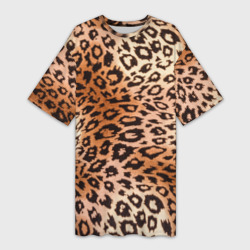 Платье-футболка 3D Леопардовая шкура