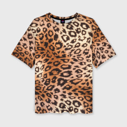 Женская футболка oversize 3D Леопардовая шкура