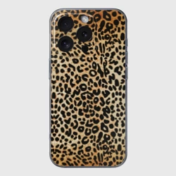 Чехол для iPhone 16 Pro силиконовый с защитой камеры Гепард шкура