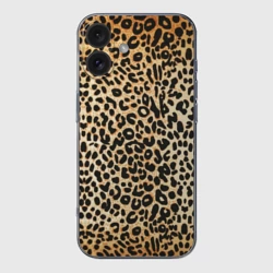 Чехол для iPhone 16 силиконовый с защитой камеры Гепард шкура