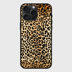 Чехол силиконовый для Apple iPhone 15 Pro Мax матовый Гепард шкура