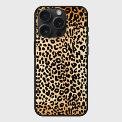 Чехол силиконовый для Apple iPhone 15 Pro матовый Гепард шкура