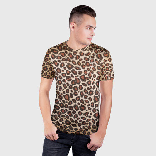 Мужская футболка 3D Slim Шкура гепарда, цвет 3D печать - фото 3
