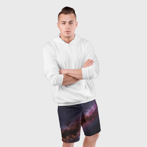 Мужские шорты спортивные с принтом Млечный путь, фото #4