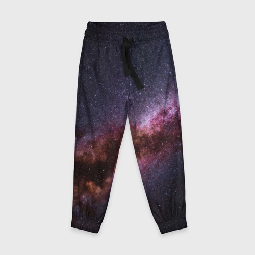 Детские брюки 3D с принтом Млечный путь, вид спереди #2