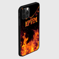 Чехол для iPhone 12 Pro Max Артём - кулон на цепи в огне - фото 2