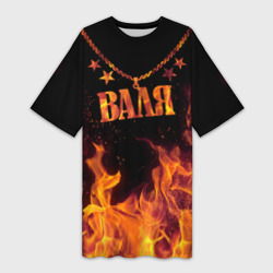 Платье-футболка 3D Валя - кулон на цепи в огне