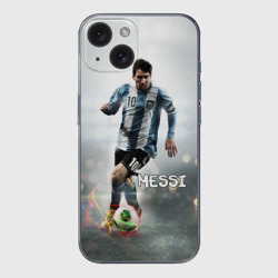 Чехол для iPhone 15 силиконовый с защитой камеры Leo Messi