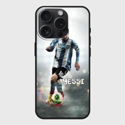 Чехол силиконовый для Apple iPhone 15 Pro Мax матовый Leo Messi
