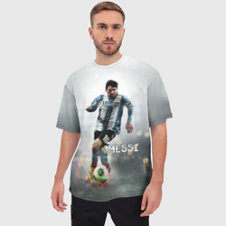 Мужская футболка oversize 3D Leo Messi - фото 2