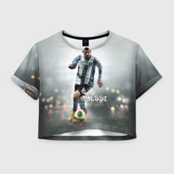 Женская футболка Crop-top 3D Leo Messi