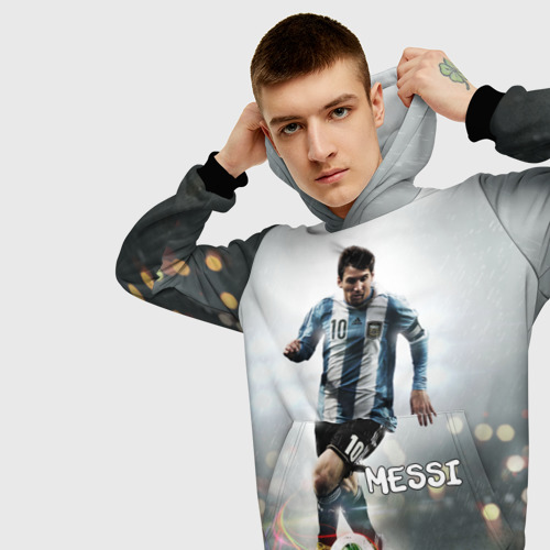 Мужская толстовка 3D Leo Messi, цвет черный - фото 5