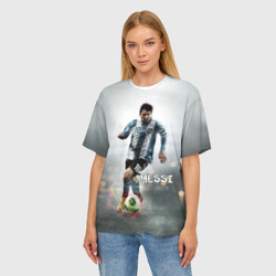 Женская футболка oversize 3D Leo Messi - фото 2