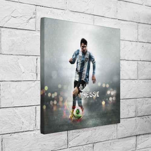 Холст квадратный Leo Messi, цвет 3D печать - фото 3
