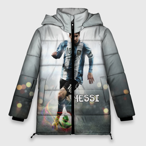 Женская зимняя куртка Oversize Leo Messi, цвет черный