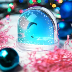 Игрушка Снежный шар Прыжок с парапланом - фото 2