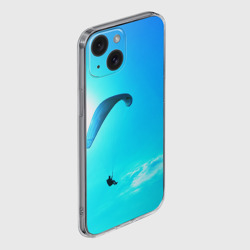 Чехол для iPhone 15 силиконовый с защитой камеры Прыжок с парапланом - фото 2