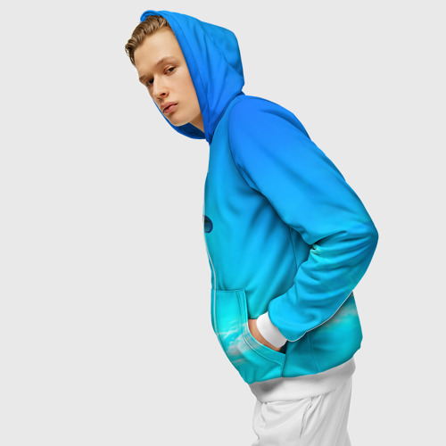 Мужская толстовка 3D на молнии Прыжок с парапланом, цвет белый - фото 5