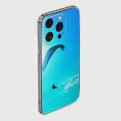 Чехол для iPhone 15 Pro Max силиконовый с защитой камеры Прыжок с парапланом - фото 2