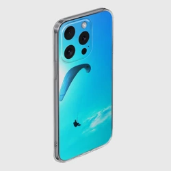 Чехол для iPhone 15 Pro силиконовый с защитой камеры Прыжок с парапланом - фото 2