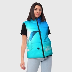 Женский жилет утепленный 3D Прыжок с парапланом - фото 2