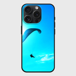 Чехол силиконовый для Apple iPhone 15 Pro матовый Прыжок с парапланом