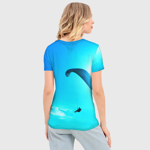 Женская футболка 3D Slim Прыжок с парапланом, цвет 3D печать - фото 4