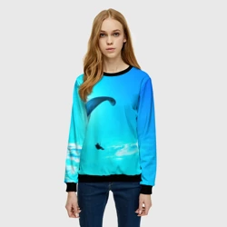 Женский свитшот 3D Прыжок с парапланом - фото 2