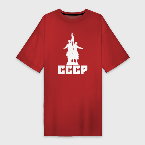 Платье-футболка хлопок СССР, цвет красный