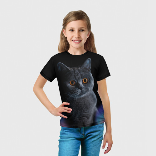 Детская футболка 3D Британец кот удивлён, цвет 3D печать - фото 5