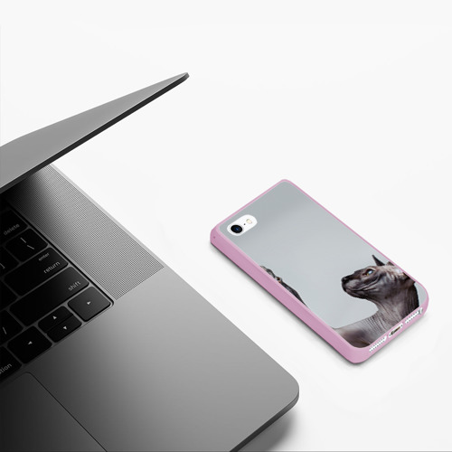 Чехол для iPhone 5/5S матовый Сфинкс 3, цвет розовый - фото 5