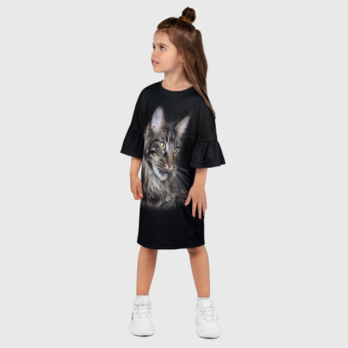 Детское платье 3D с принтом Мейн-кун 5, фото на моделе #1