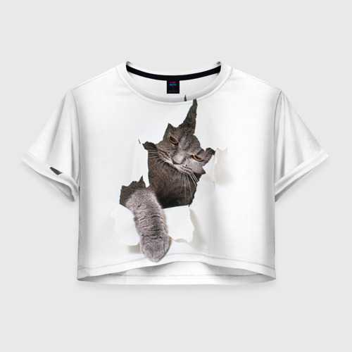 Женская футболка Crop-top 3D Британец 4 Фото 01 Женская футболка Crop-top 3D Британец 4 Фото 01