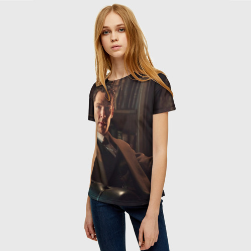 Женская футболка 3D Шерлок, цвет 3D печать - фото 3